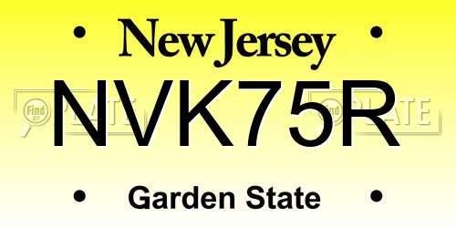 NVK75R New Jersey License Plate