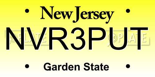 NVR3PUT New Jersey License Plate