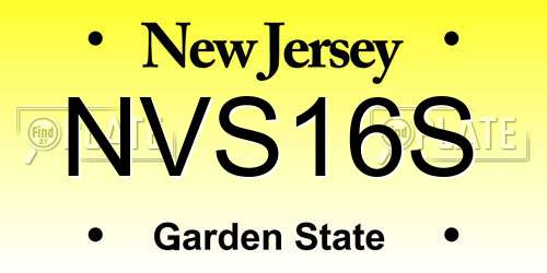 NVS16S New Jersey License Plate