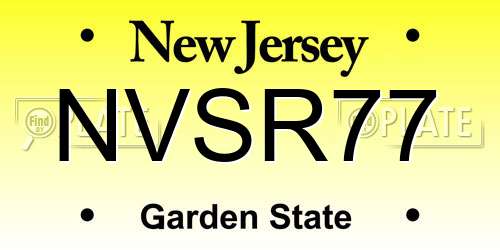 NVSR77 New Jersey License Plate
