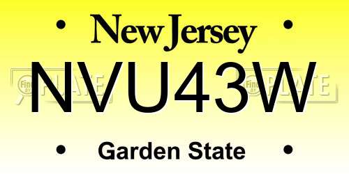NVU43W New Jersey License Plate