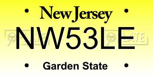NW53LE New Jersey License Plate