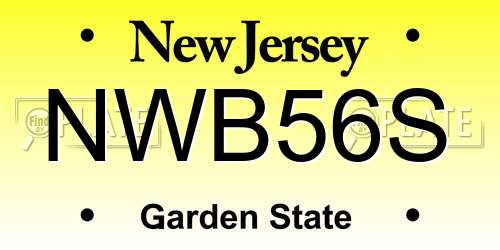 NWB56S New Jersey License Plate