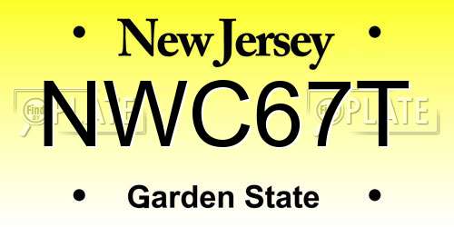 NWC67T New Jersey License Plate