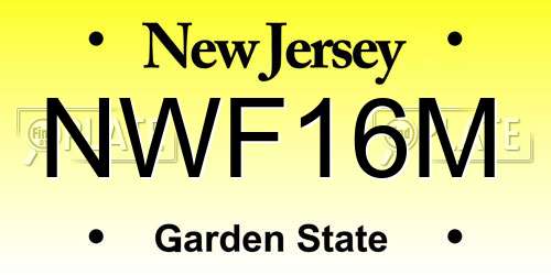NWF16M New Jersey License Plate