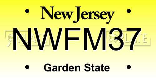 NWFM37 New Jersey License Plate