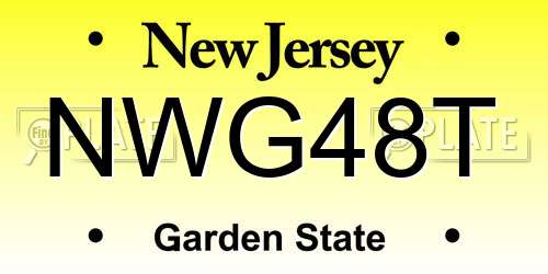 NWG48T New Jersey License Plate