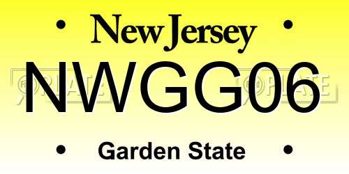 NWGG06 New Jersey License Plate