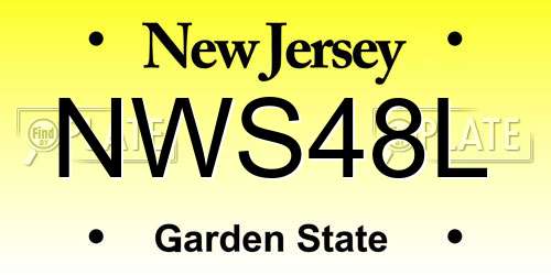 NWS48L New Jersey License Plate
