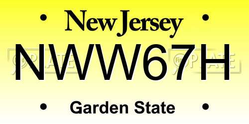 NWW67H New Jersey License Plate