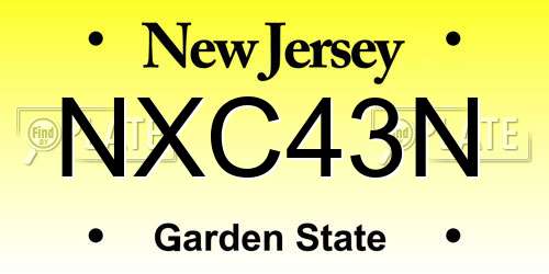 NXC43N New Jersey License Plate