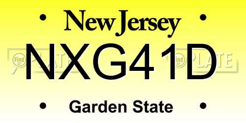 NXG41D New Jersey License Plate