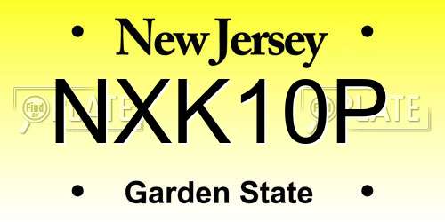 NXK10P New Jersey License Plate