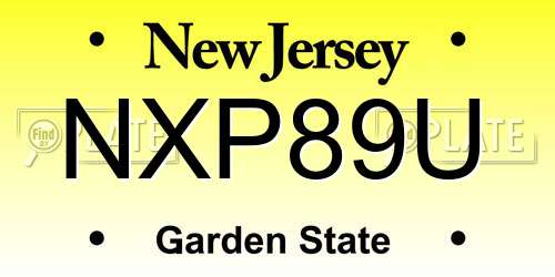 NXP89U New Jersey License Plate