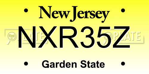 NXR35Z New Jersey License Plate