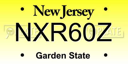 NXR60Z New Jersey License Plate