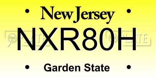 NXR80H New Jersey License Plate
