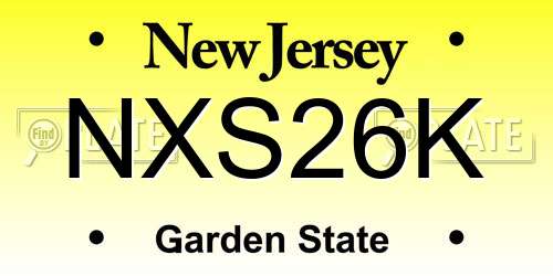 NXS26K New Jersey License Plate