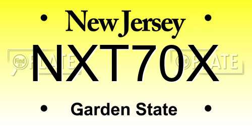 NXT70X New Jersey License Plate