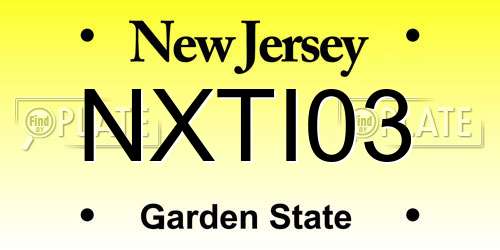 NXTI03 New Jersey License Plate