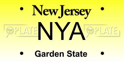 NYA New Jersey License Plate