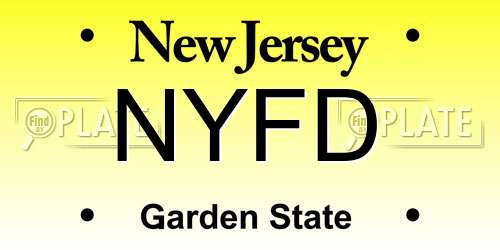 NYFD New Jersey License Plate