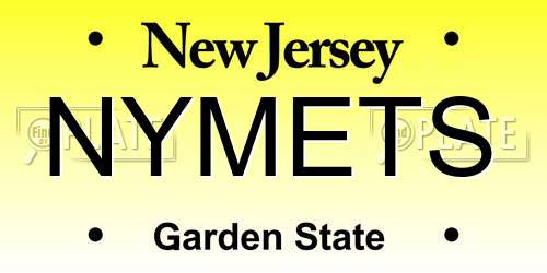NYMETS New Jersey License Plate