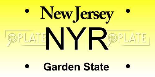 NYR New Jersey License Plate