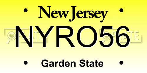 NYRO56 New Jersey License Plate