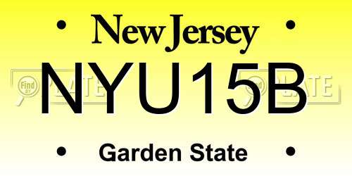 NYU15B New Jersey License Plate