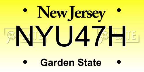 NYU47H New Jersey License Plate