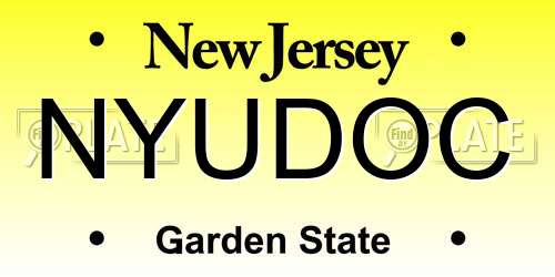 NYUDOC New Jersey License Plate