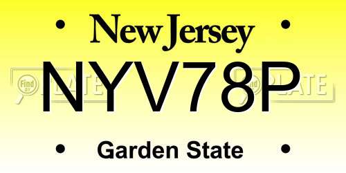 NYV78P New Jersey License Plate