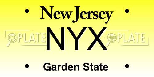 NYX New Jersey License Plate