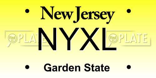NYXL New Jersey License Plate