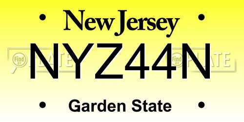 NYZ44N New Jersey License Plate