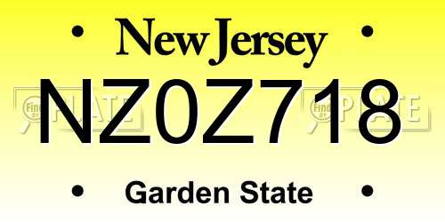 NZ0Z718 New Jersey License Plate