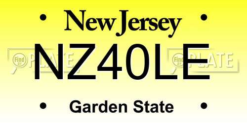 NZ40LE New Jersey License Plate