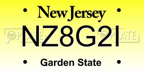 NZ8G2I New Jersey License Plate
