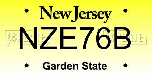 NZE76B New Jersey License Plate
