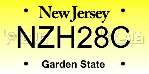 NZH28C New Jersey License Plate