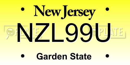 NZL99U New Jersey License Plate