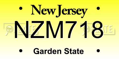 NZM718 New Jersey License Plate