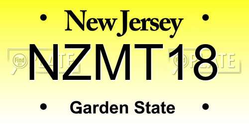 NZMT18 New Jersey License Plate