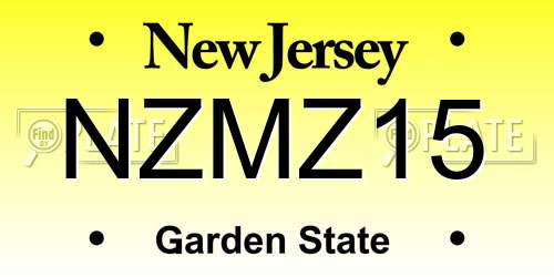 NZMZ15 New Jersey License Plate