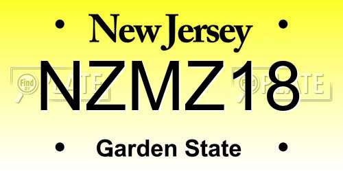 NZMZ18 New Jersey License Plate