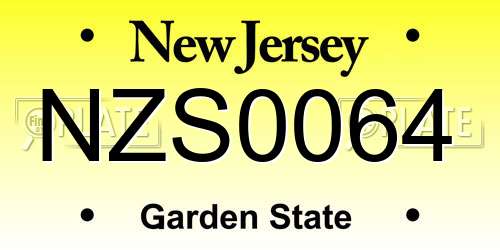 NZS0064 New Jersey License Plate