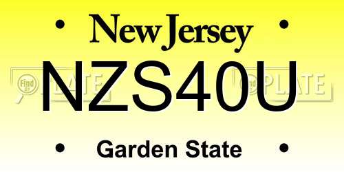 NZS40U New Jersey License Plate