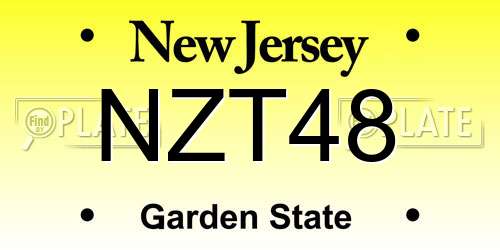 NZT48 New Jersey License Plate