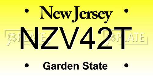 NZV42T New Jersey License Plate